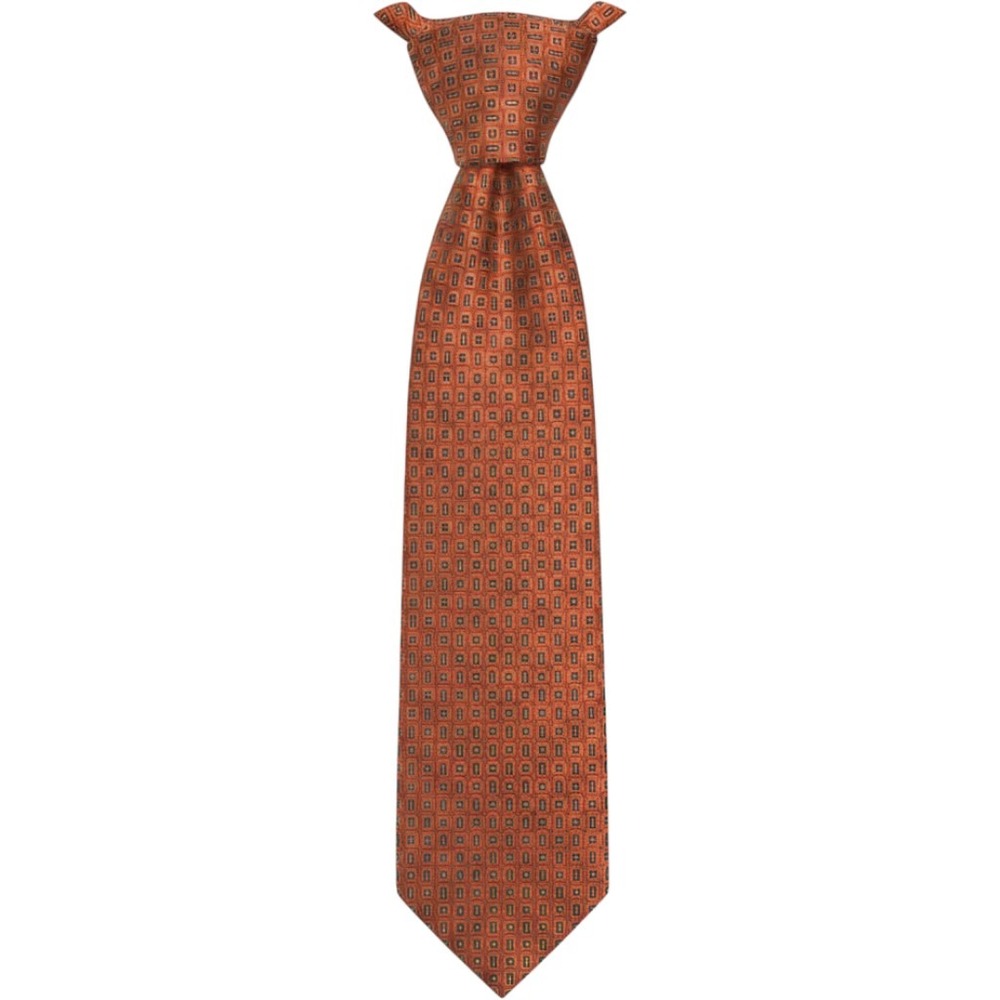 Robert Talbott Necktie Mens OS Orange Geometric Silk Best of Class Handsewn